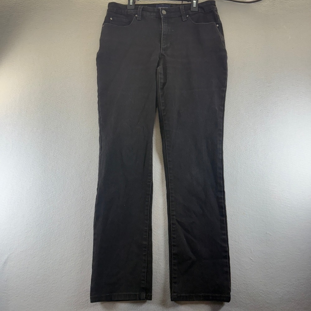 Charter Club Lexington Straight Leg Jeans Black Size 8 Mid Rise Denim‎ Pants
